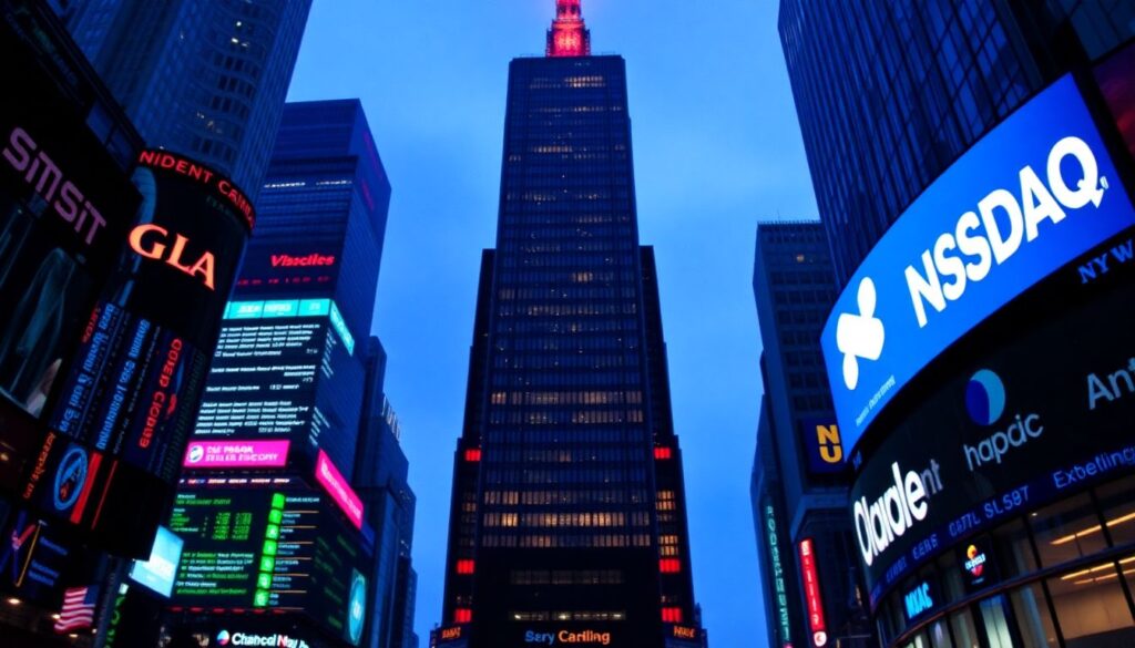 Индексы фондового рынка: Dow Jones, S&P 500, NASDAQ - иллюстрация