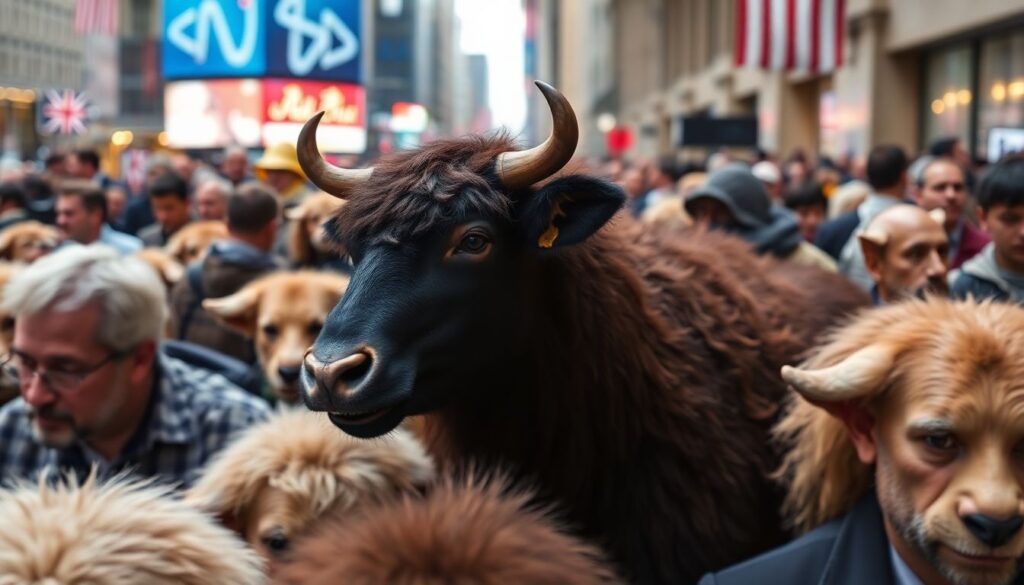 Стадный инстинкт на рынке - иллюстрация